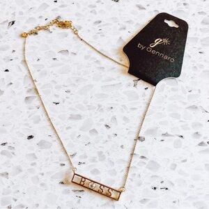 G by Gennaro Women's Gold Boss Necklace NEW